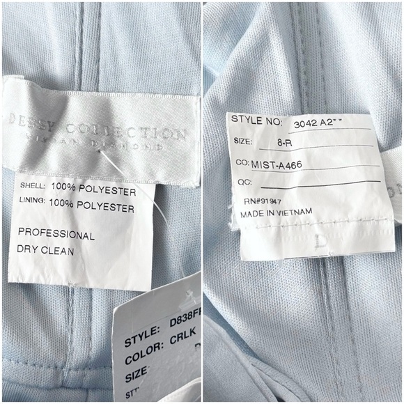 DESSY COLLECTION Chiffon Square Neck Sleeveless Tie Shoulder Front Slit Gown 8 - Picture 3 of 5